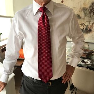 100% Silk Red Hickey Freeman Tie